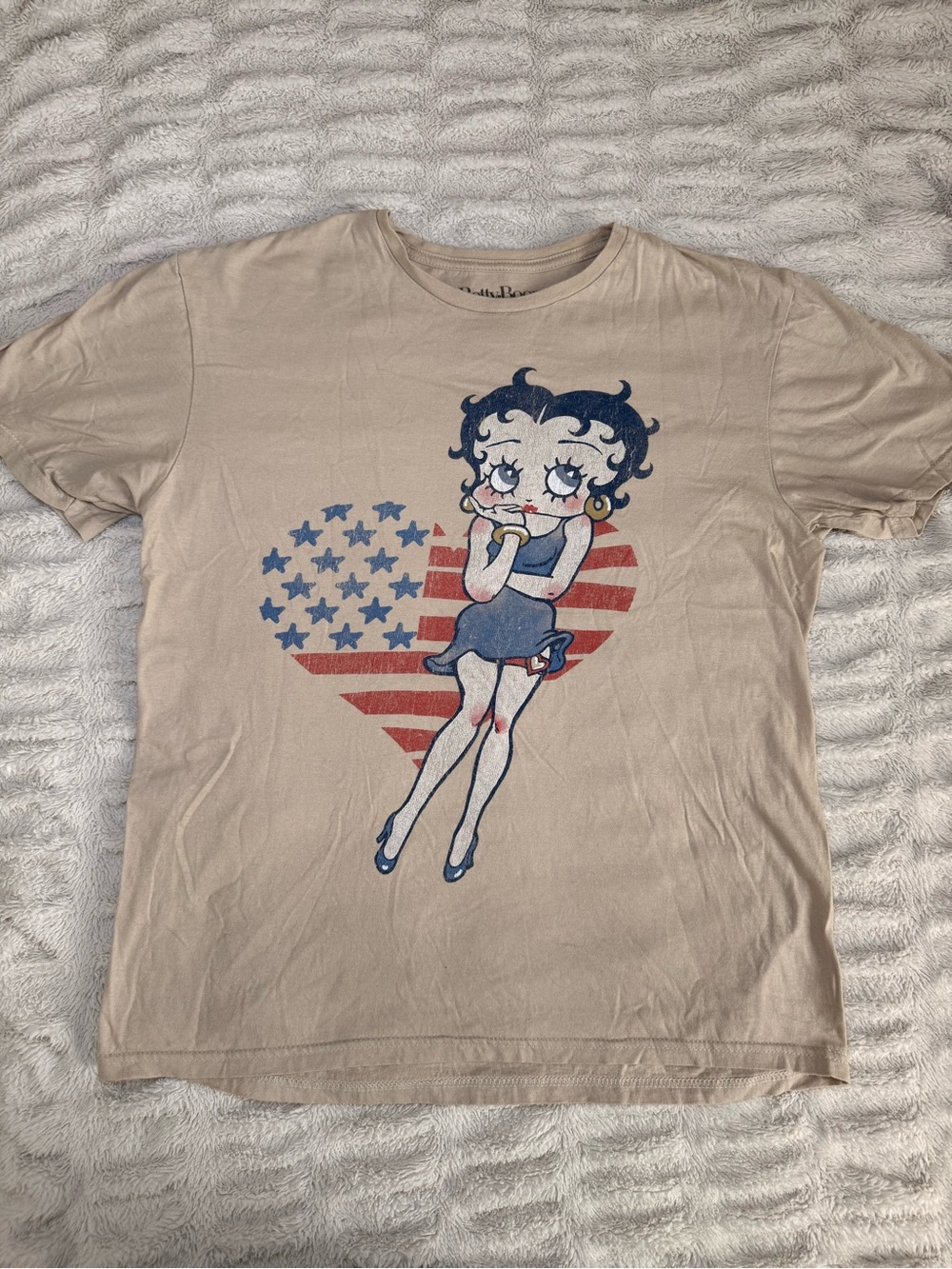 Betty Boop American Flag Graphic Tee Size M